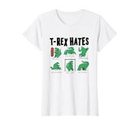 TreX Hates Boxing Push-Ups Handstands Backstroke Pull-Ups Value Graphic T-Shirt, Women, White, XL