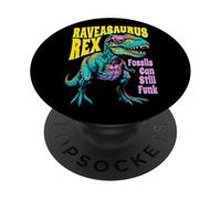 Trex Rave Dinosaur Raveasaurus Rex Trippy EDM Music Festival PopSockets Adhesive PopGrip