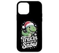 Trex'in Through The Snow Funny Dino Christmas Case for iPhone 12 mini
