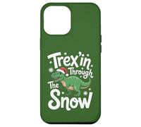 Trex'in Through The Snow Funny Dino Christmas Case for iPhone 12 Pro Max
