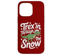 Trex'in Through The Snow Funny Dino Christmas Case for iPhone 14 Pro Max