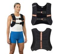 TREXO Weighted Training Vest 10 kg Fill Steel Balls Universal Size Reflective Straps Weighted Running Strength Training Black WV-10