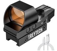 TREYTECH Rechargeable Reflex Sight, 1X28x40mm Red Dot Sight, 4 Adjustable Reticles Red Dot Optics for Picatinny Rail, Red Dot Scope, Paintball Sight Absolute Co-Witness