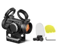 TREYTECH Summit Pro, Red Dot Sight,1x20mm 2MOA Red dot Scope Auto On & Off Motion Awake Compact Optics with Riser and Low-Profile Mount, Flip Up Lens Covers (Summit Pro with Lens Protector)