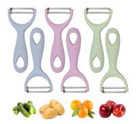 Trez Treamer 6-Pack Vegetable Peelers for Kitchen,Potato Peeler Set for Veggie Carrot Fruit Zucchini Cucumber Peeler Sharp Potatoes Peelers Bulk with Non-Slip Handle (Purple/Blue/Green)