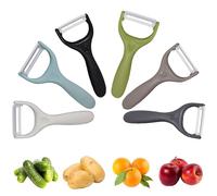 Trez Treamer 6-Pack Vegetable Peelers for Kitchen，Y Ceramic Peeler Safe Potato Peeler Set for Apple Veggie Carrot Fruit Zucchini Cucumber Peelers Bulk with Non-Slip Handle (Y)