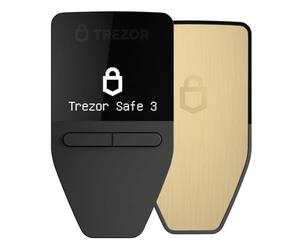 Trezor Safe 3 - Passphrase & Secure Element Protected Crypto Hardware Wallet - Buy, Store, Manage Digital Assets Simply and Safely (Solar Gold)