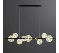 TRFAN LED Fixture Sputnik Chandelier Modern Gold Brushed Brass Mid Century During Light Semi Flush Mount Hanging Lamps for Dining Bedroom Kitchen-Black. 8 Decoration
