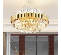 TRFAN Modern Crystal Chandelier E14 Bedroom Metal Luxury Gold Living Room Study Dining Room Decoration Ceiling Lamp 12 Head 60x60x40cm Precision Decoration