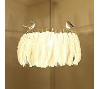 TRFAN Modern Minimalist Feather LED Flower Yellow Light Source Resin Bedroom Living Room Dining Room Study Chandelier/Ceiling Lamp/Lamp Decoration