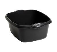 TRG 12L Rectangular Washing Up Bowl - 39cm Durable Plastic Basin for Kitchen Sink, Dishwashing & Soaking | Versatile Multi-Purpose Wash Bowl for Home & Travel (Black)