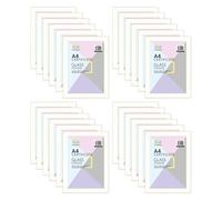 TRG 24 x A4 White Photo Frame With Glass Protection | Modern Certificate & Memory Display Frame For Home, Office, School, Hotel & Wall Hanging & Tabletop Display Frames