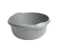 TRG 28cm Washing Up Bowl 5L - Round Plastic Basin for Kitchen Sink, Dishwashing, Mixing, Soaking & Cleaning - Heavy-Duty Multipurpose Wash Bowl (Silver)