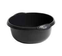 TRG 28cm Washing Up Bowl 5L - Round Plastic Basin for Kitchen Sink, Dishwashing, Mixing, Soaking & Cleaning - Heavy-Duty Multipurpose Wash Bowl (Black)