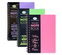 TRG 3 x A5 Wirebound Hardback Notebook Assorted (Purple, Green & Pink) -