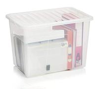 TRG 4L | 24L | 32L | 35L | 45L | 62L | 80L | 110L Clear Plastic Storage Box With Lid Multipurpose Nestable Stackable Box For Home, Kitchen Storage Box (Storage Box, 80, litres) 1 PCS
