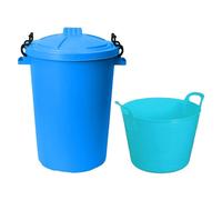 TRG 50L Waste Bin With Lid & 40L Flexi Tub, (Sky Blue)