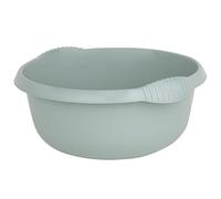 TRG 7L Kitchen Sink Washing Up Bowl - 32cm Round Plastic Basin for Dishwashing, Mixing, Laundry & Household Cleaning - (Silver Sage)