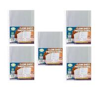 TRG A4 Punch Pocket - Total 500 Sheets, 60 Micron Clear Document Protectors, Durable Sheet Holders for Office, School, Home, Reports, Certificates & Presentations - Pack of 5