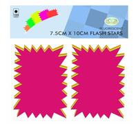 TRG Fluorescent Neon Star Cards - Bright Colour Flash Star Tags, 300 Pcs (3 x 100) Thick 230 GSM Paper Neon Star Labels for Rewards, Retail Displays, Crafts & Decoration (Neon, 7.5 cm x 10 cm)
