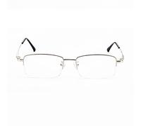 TRGCJGH Blue Light Reading Glasses,Metal Half-frame Reading Glasses Rectangle Style,for Women And Men,Silver-3.0x
