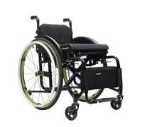 TRGCJGH Portable Ultra Lightweight Folding Wheelchair, Self-propelled Manual Chairs, with Handbrakes and Quick Release Rear Wheels(Green,17in Seat Width)