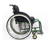 TRGCJGH Self-Propelled Sports Wheelchair for Adults, Lightweight Folding Aluminum Transport Wheel Chair, Quick Release Rear Wheels(Green,14.1in Seat Width)