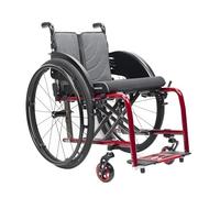 TRGCJGH Sport Wheelchairs for Adults, Self-propelled Manual Wheelchair Foldable, with Quick Release Rear Wheels and Anti-Tip Wheels, 23lbs(Red,36cm/14.1in)