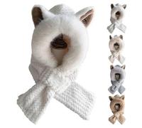TRgqify-KM Cute 2 in 1 Hat and Scarf, Integrated Ear Protection Windproof Cap Scarfs Set, Women Winter Warm Hast Ears Guard Sets(White)