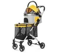 TRgqify-KM Double Layer Pet Stroller Foldable Small Medium Sized Dog Cat Trolley Portable Pet Strollers For Pet Travel Dual Pet Stroller For 2 Small Dogs Or Cats Ventilated And Portable Design