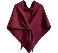 TRgqify-KM Triangle Scarf Women Elegant Solid Color Multifunctional Retro Outdoor Neck Protection Leisure Shawl(Wine red)