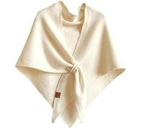 TRgqify-KM Triangle Scarf Women Elegant Solid Color Multifunctional Retro Outdoor Neck Protection Leisure Shawl(White)