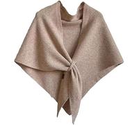 TRgqify-KM Triangle Scarf Women Elegant Solid Color Multifunctional Retro Outdoor Neck Protection Leisure Shawl(Khaki)