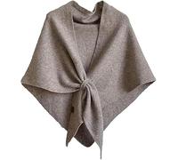 TRgqify-KM Triangle Scarf Women Elegant Solid Color Multifunctional Retro Outdoor Neck Protection Leisure Shawl(Light Brown)