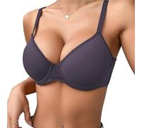 TRgqify-KM Women Everyday Bras Support Comfort Bralette Push Up Underwear Plus Size Adjustable Straps T Shirt Bra(Dark Gray,75B)