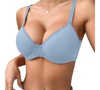 TRgqify-KM Women Everyday Bras Support Comfort Bralette Push Up Underwear Plus Size Adjustable Straps T Shirt Bra(Blue,80D)
