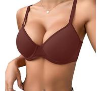 TRgqify-KM Women Everyday Bras Support Comfort Bralette Push Up Underwear Plus Size Adjustable Straps T Shirt Bra(Wine,70C)