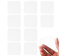TRHDFW 10PCS Large Double Sided Adhesive Pads for Mounting 2-3/8in Precut Squares Super Strong Heavy Duty Washable Sticky Patch Walls Hanging Nano Gel Clear 60mm