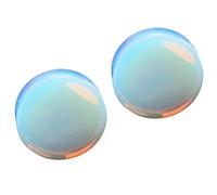 TRHDFW 2 PCS Gauge Opal Ear Plugs Piercing Jewelry Set Double Flare Saddle Stretching Gages Tunnels Expander 5mm
