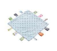 TRHDFW Baby Comfort Blanket with Sensory Tags and Bubble/Heart/Star/Foil Print Pattern (Blue Star)