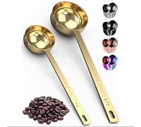 TRHDFW Coffee Measuring Spoon Stainless Steel Coffee Scoop Set: Measuring Spoons for Ground Coffee, Espresso, Tea, Sugar & Milk Powder - 2 Sizes
