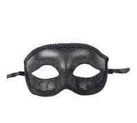 TRHDFW Midnight Black Venetian Masquerade Mask, Asymmetrical Sequin Eye Mask for Men Women, Retro Carnival Party Mask for Halloween Wedding Prom Costume, One Size Fits All