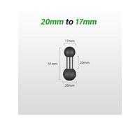 TRHJSC Fit For Ram Mounts Double Socket Arm Accessroeies | Double Ball Mount Adapter 1 Inch To 25mm/17mm/20mm Composite Extension Ball(LB-17(20))