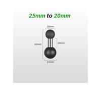 TRHJSC Fit For Ram Mounts Double Socket Arm Accessroeies | Double Ball Mount Adapter 1 Inch To 25mm/17mm/20mm Composite Extension Ball(LB-01(20))