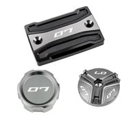 TRHJSC Fit For Yam//aha MT-07 MT07 MT 07 FZ07 2014-2025 2024 2023 | Motorcycle Front Rear Brake Fluid Reservoir Cap Guard Oil Filler Cover Cap(Grey Combo(3pcs))