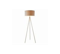 Tri 1 Light Floor Lamp Matt Nickel Grey Linen Effect E27 Netlighting Grey One Size