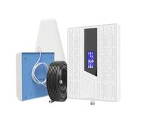 Tri-Band 4G LTE Cellular Signal Amplifier Kit with High-Gain Antennas, Enhances Voice & Data Coverage for 900/1800/2100 MHz Mobile Networks