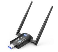 Tri-Band WiFi 6E Adapter for Desktop PC: QGOO USB 3.0 Axe 5400 Wireless Network Receiver/Dongle with 5dBi Dual Antennas, WiFi Card/Stick 6G/5G/2.4G for Laptop Computer Only Compatible Windows 11/10