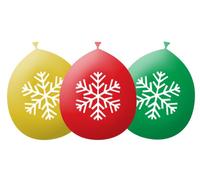 Tri Christmas balloons 24 x 12 pearlised Latex Balloons (Snowflake)