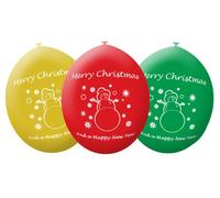 Tri Christmas balloons 24 x 12 pearlised Latex Balloons (Snowman)